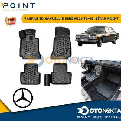 Paspas 3D Havuzlu Mercedes E Seri W123 76-86 Siyah