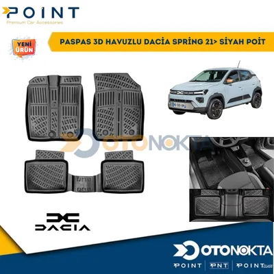 Paspas 3D Havuzlu Dacia Spring 21+ Siyah Poit