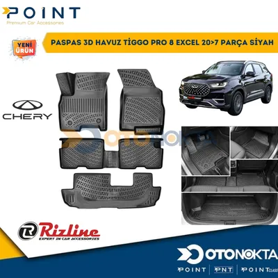 Paspas 3D Chery Havuz Tiggo Pro 8 Excel 20+ 7 Parça Siyah