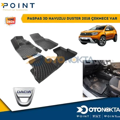 Paspas 3D Havuzlu Renault Duster 2018 Çekmece Var