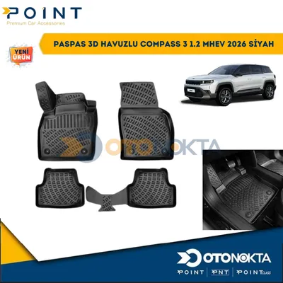 Paspas 3D Havuzlu Jeep Compass 3 1.2 Mhev 2026 Siyah