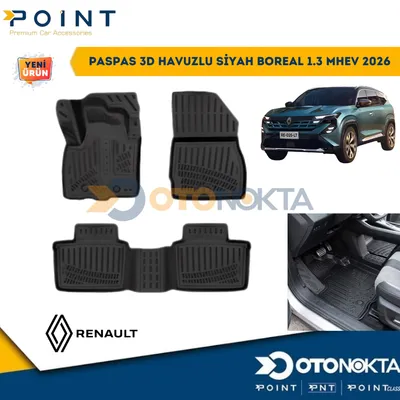 Paspas 3D Havuzlu Siyah Renault Boreal 1.3 Mhev 2026