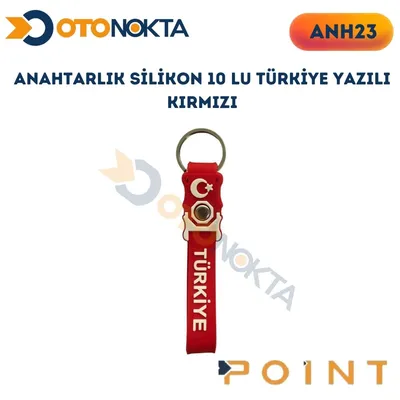 Anahtarlık Silikon 10'lu Türkiye Yazılı Kırmızı