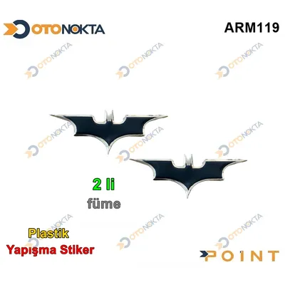 Arma Sticker Batman Küçük Füme 2'li