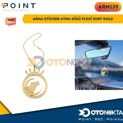 Arma Sticker Ayna Süsü Plexi Kurt Gold