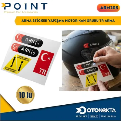 Arma Sticker Yapışma Motor Kan Grubu TR Arma