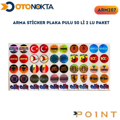 Arma Sticker Plaka Pulu 50'li 2'li Paket