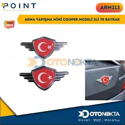 Arma Yapışma Mini Cooper Modeli 2'li TR Bayrak