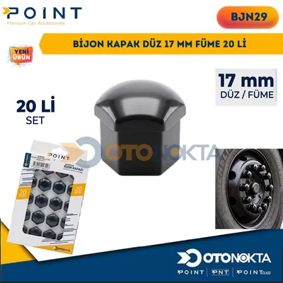 Bijon Kapak Düz 17 mm Füme 20'li