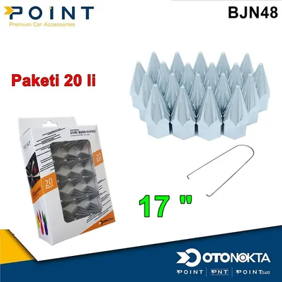 Bijon Kapak Sivri 17 " Krom 20'li