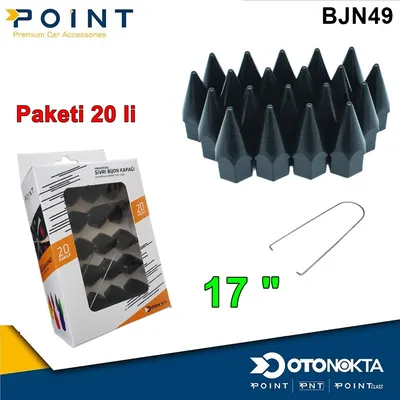 Bijon Kapak Sivri 17 " Siyah 20'li