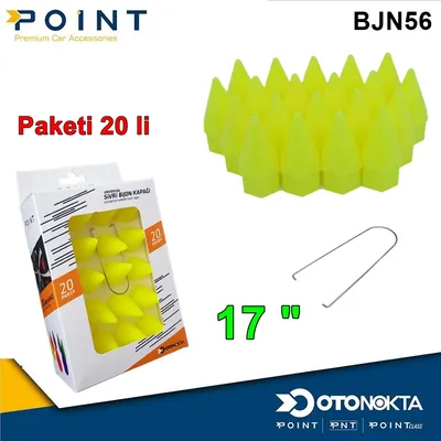 Bijon Kapak Sivri 17 " Fosfor Sarı 20'li