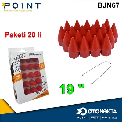 Bijon Kapak Sivri 19 " Kırmızı 20'li