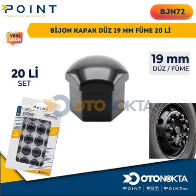 Bijon Kapak Düz 19 mm Füme 20'li