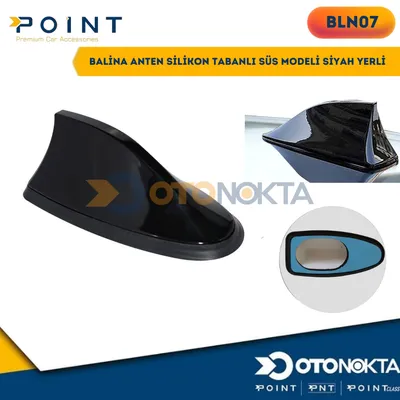 Balina Anten Silikon Tabanlı Süs Modeli Siyah Yerl