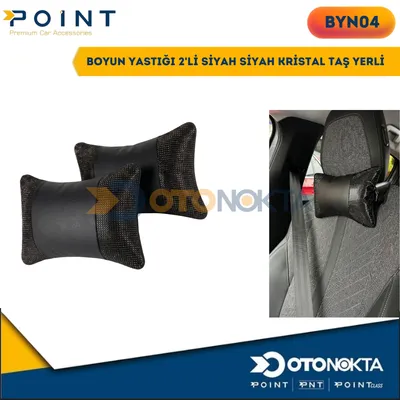 Boyun Yastığı 2'li Siyah Siyah Kristal Taş