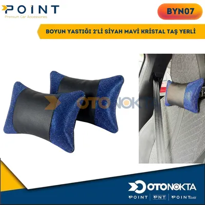 Boyun Yastığı 2'li Siyah Mavi Kristal Taş