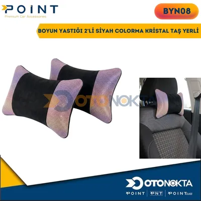 Boyun Yastığı 2'li Siyah Colorma Kristal Taş