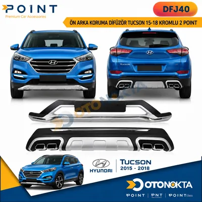 Ön Arka Koruma Difüzör Hyundai Tucson 15-18 Kromlu 2