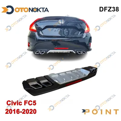 Difüzör Arka Araca Özel Honda FC5 Civic 2016 Kare Egzoz