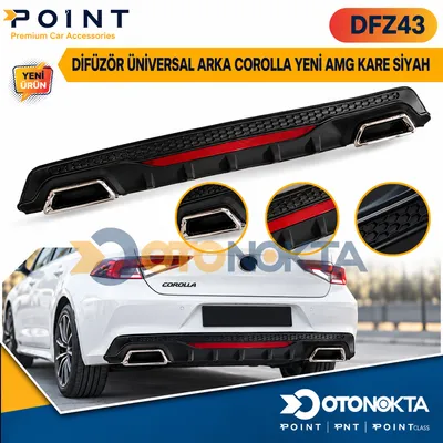 Difüzör Üniversal Arka Corolla Yeni AMG Kare Siyah