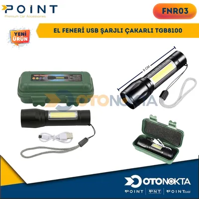 El Feneri USB Şarjlı Çakarlı TGB8100