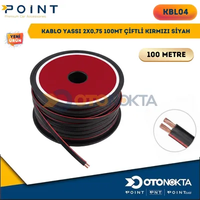 Kablo Yassı 2x0,75 100 mt Çiftli Kırmızı Siyah