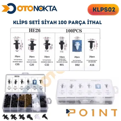 Klips Seti Siyah 100 Parça