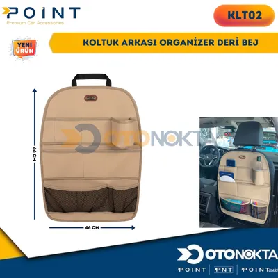 Koltuk Arkası Organizer Deri Bej