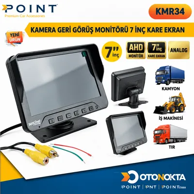 Kamera Geri Görüş Monitörü 7 İnç Kare Ekran