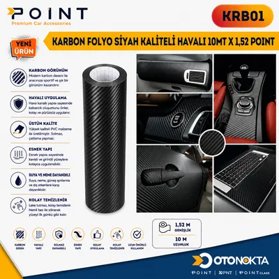 Karbon Folyo Siyah Kaliteli Havalı 10mtx1,52
