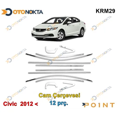 Cam Çerçevesi Krom Honda Set 12 Prç Civic 2012