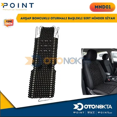Ahşap Boncuklu Oturmalı Başlıklı Sırt Minder Siyah