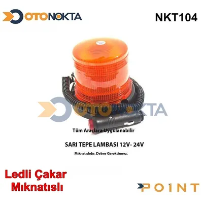Tepe Lambası Mıknatıslı Büyük Çakarlı 12/24V Sarı