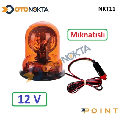 Tepe Lambası Mıknatıslı Sarı 12V EMR03