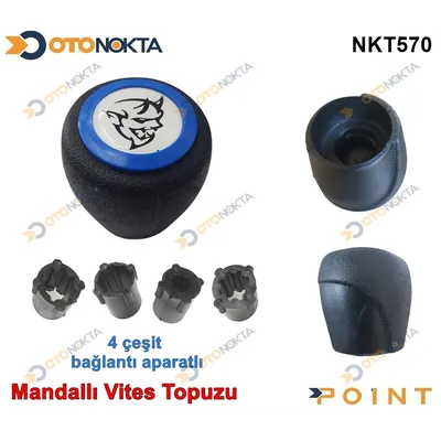 Vites Topuzu Mandallı Sticker Logo Mavi Çember