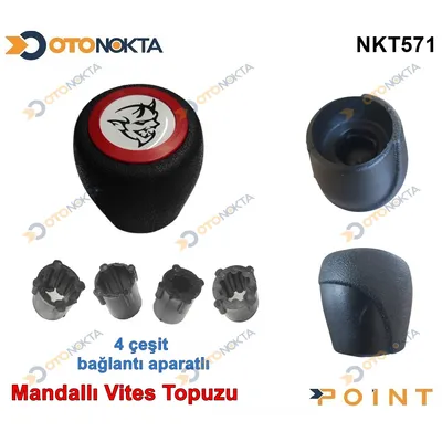 Vites Topuzu Mandallı Sticker Logo Kırmızı Çember