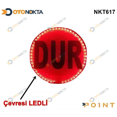 Dur Levhası Ledli Işıklı Siyah Yazılı