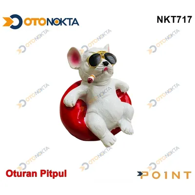 Pitbul Köpek Oturan Yeni Model Beyaz