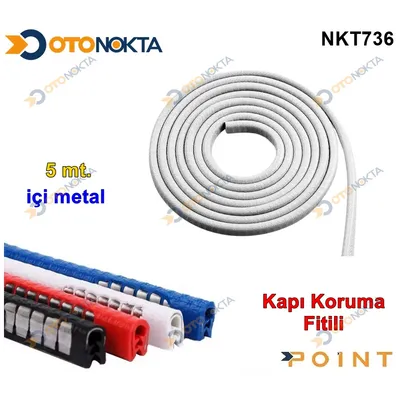 Araba Kapı Koruma Fitili Metal 5 Metre Beyaz
