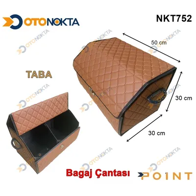 Bagaj Çantası Kapaklı Kare Lüx Taba