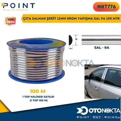 Çıta Salman Şerit 12 mm Krom Yapışma Sal 9A 100 Mtr