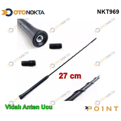 Anten Ucu Vidalı Siyah 27 cm Üniversal