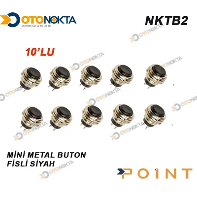 Mini Metal Buton Fişli Siyah 10'lu 05-B2