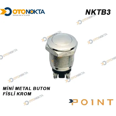 Mini Metal Buton Fişli Krom 05-B3