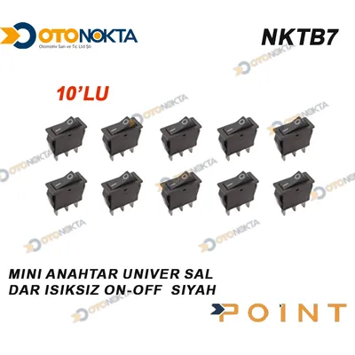 Mini Anahtar Dar Üni Işıksız 2'li On-Off Siy 10'lu