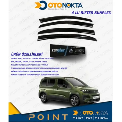 Cam Rüzgarlığı 4'lü Peugeot Rifter Sunplex