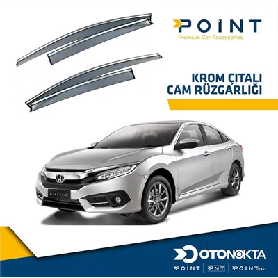 Cam Rüzgarlığı 4'lü Kromlu Honda Civic 2016