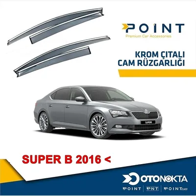 Cam Rüzgarlığı 4'lü Kromlu Skoda Süper B 2016
