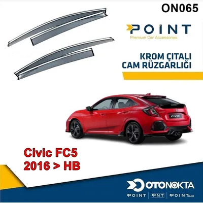 Cam Rüzgarlığı 4'lü Kromlu Honda Civic 2016 Hb
